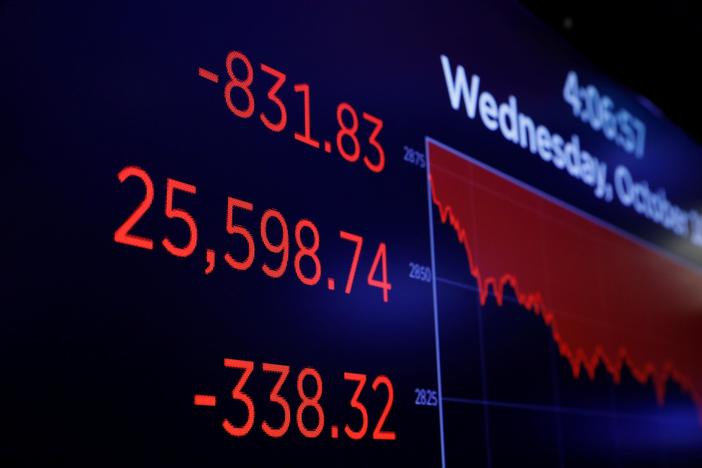 a financial storm sent stocks plunging to their biggest losses in eight months.