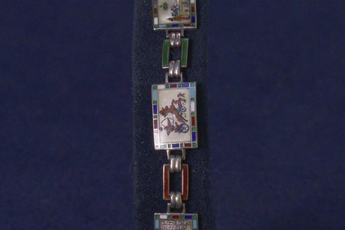 Appraisal: Egyptian Revival Enamel Bracelet, ca. 1920