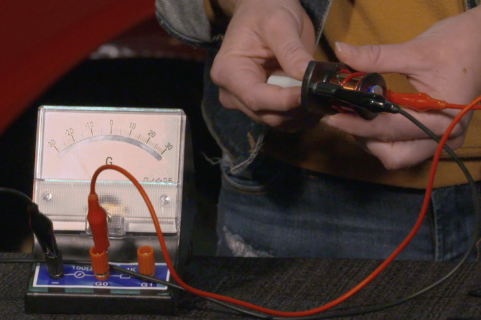 We see the relationship between electricity and magnetism in action.