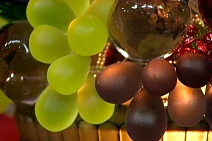 Appraisal: Czech Fruit Lamp, from Vintage Rochester.