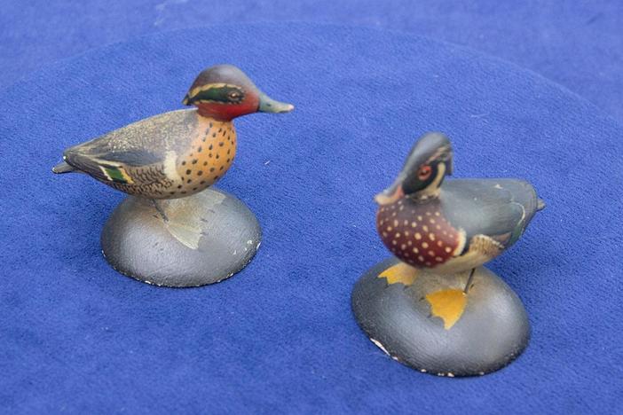 Appraisal: A. Elmer Crowell Miniature Decoys, ca. 1925