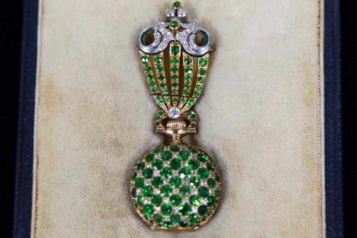 Appraisal: Tiffany & Co. Demantoid Garnet Watch with Fob, ca. 1890, from Boston Hour 1.
