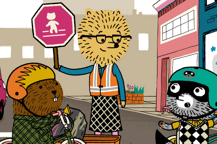 While sharing their gratitude, Carl and Sheldon cause a big Fuzzytown traffic jam.