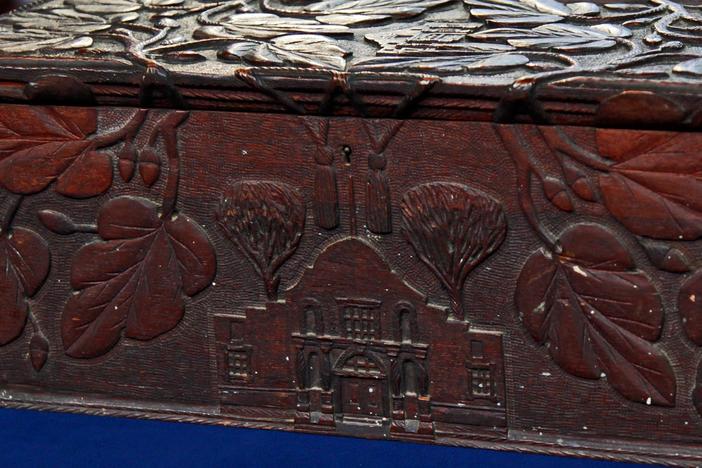 Appraisal: Carved Texas Folk Art Box, ca. 1890, from Corpus Christi Hour 1.