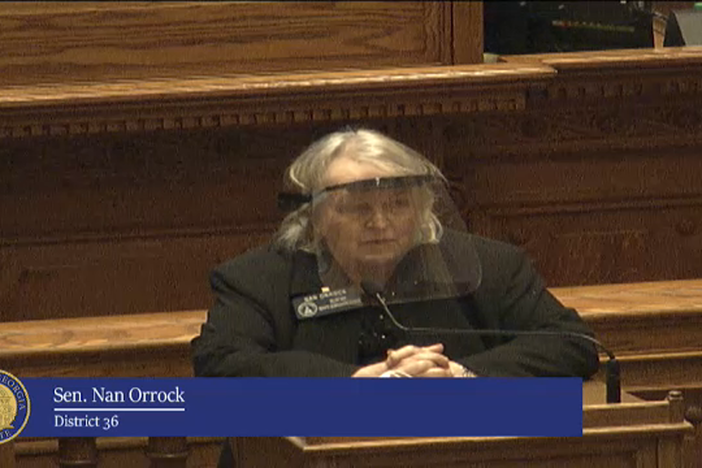 Representative Nan Orrock addresses need for a more prompt vaccine rollout in the state.