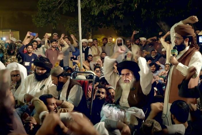 Cleric Khadim Rizvi and his Tehreek-E-Labbaik Pakistan protest on the streets of Pakistan.