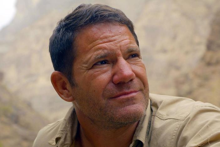 Steve and Aldo film the wildlife and landscape of Oman during their abseil training.