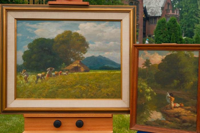 Appraisal: 1955 Fernando Amorsolo Oil Paintings