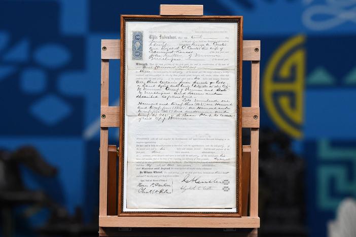Appraisal: 1870 George & Elizabeth Custer Signed Deed, from Cleveland Hr 2.