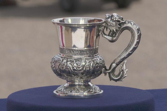 Appraisal: Leeching Chinese Export Silver Cup, ca. 1870