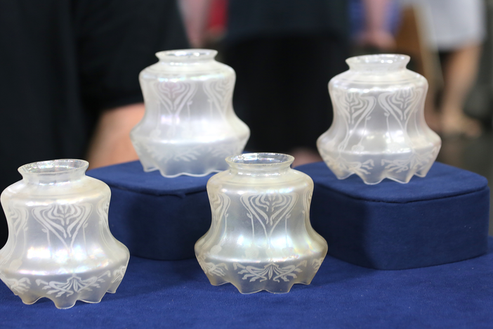 Appraisal: Steuben "Verre de Soie" Glass Shades, ca. 1910 from Portland, Hour 1.