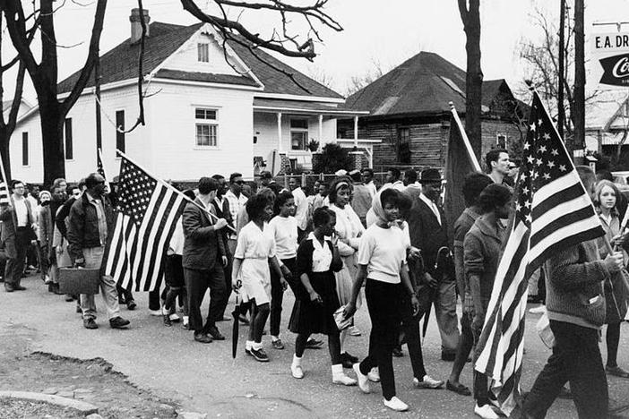 The violent police response to the peaceful civil rights march rallied the nation.