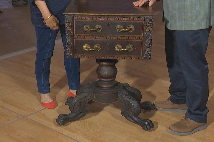 Appraisal: Stencil-decorated Work Table, ca. 1825