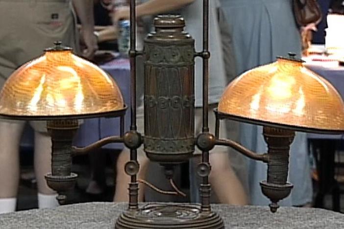 Appraisal: Tiffany Double Student Lamp, from Vintage Richmond.