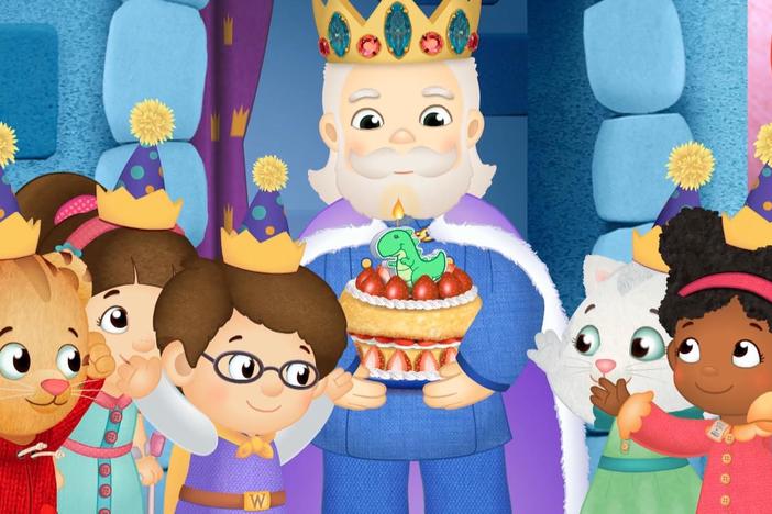 Daniel teaches his happy song. / Daniel attends Prince Wednesday's birthday party.
