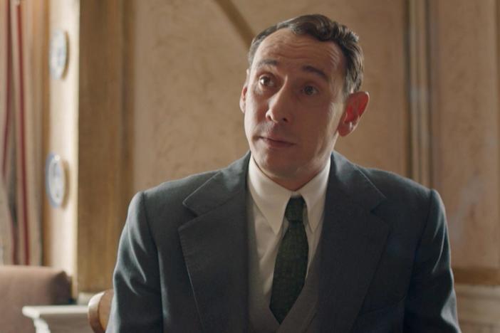 After Will's departure from Grantchester, Leonard does his best to step in and comfort Geordie.