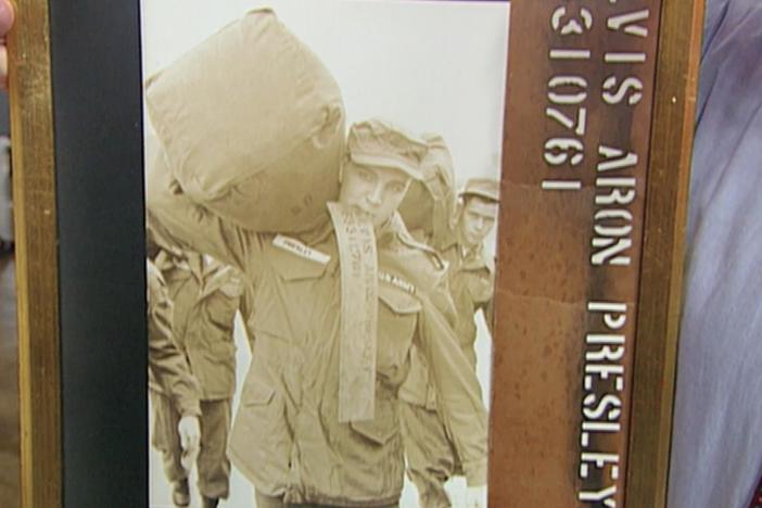 Appraisal: 1958 Elvis Presley Army Photo & Stencil