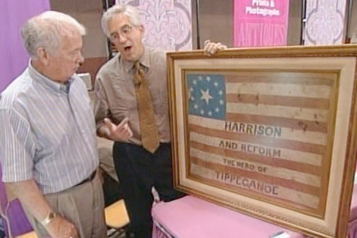 Appraisal: 1840 Harrison Campaign Flag, from Vintage Cleveland.