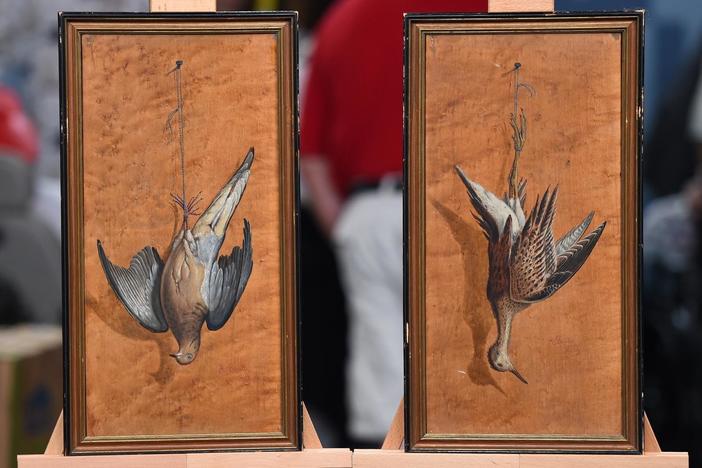 Appraisal: Achille Perelli Trompe L'oeil Oils, ca. 1880, from Little Rock Hr 1.