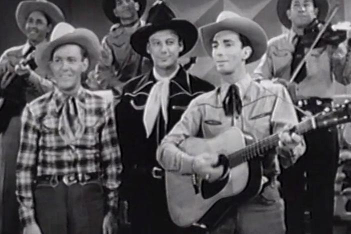 Archive footage of the Sons of the Pioneers performing Tumbling Tumbleweeds.