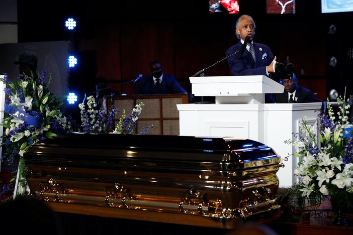 Mourners remember George Floyd as Trump's talk of using troops at protests draws pushback