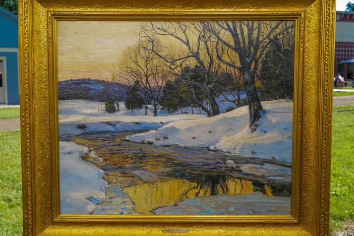 Appraisal: George Gardner Symons 'Winter Glow' Oil, ca. 1920