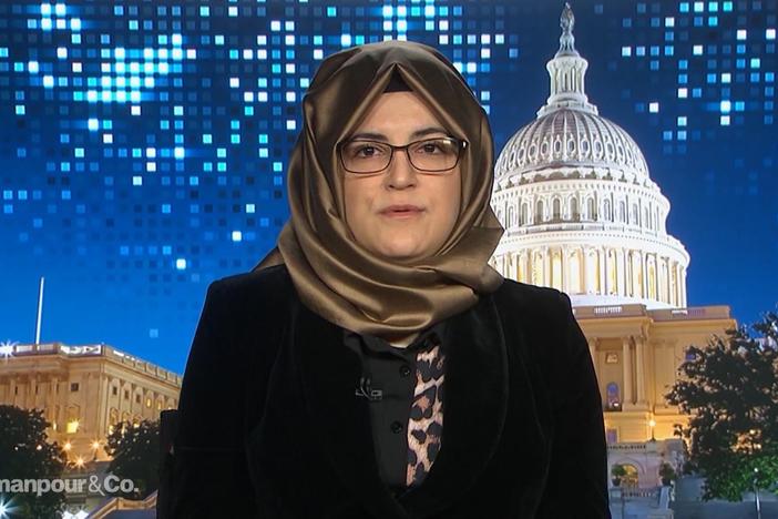Hatice Cengiz was engaged to Washington Post journalist Jamal Khashoggi.