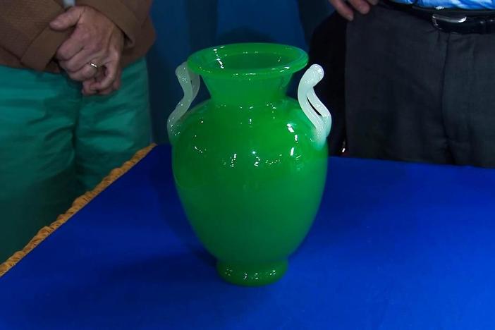 Appraisal: Steuben Jade & Alabaster Glass Vase, ca. 1928