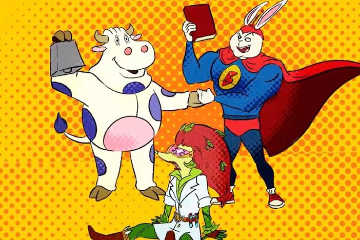 Arthur, Buster, and D.W. record a podcast, 'Bionic Bunny and The Battle of the Universe!'