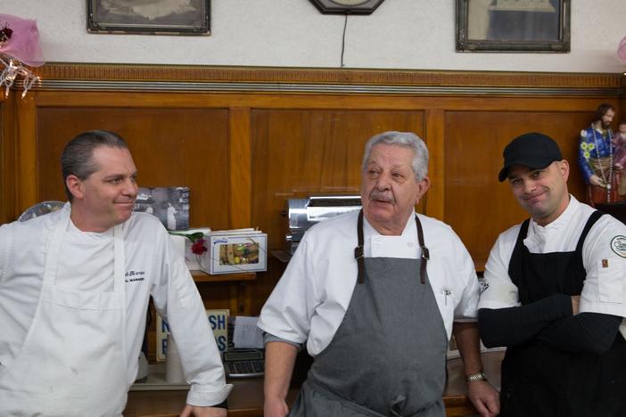 Vincent, Joseph, and Vincent Termini Jr. have a family tradition: baking perfect cannoli.