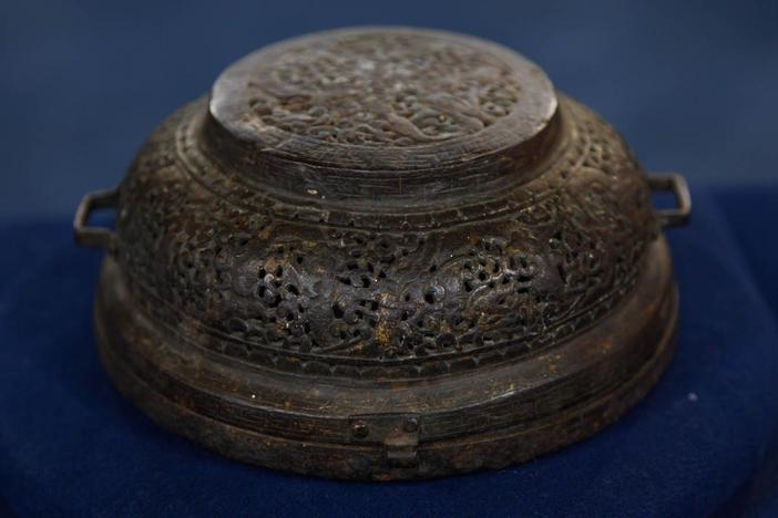 Appraisal: 16th C. Tibetan Carved Iron Box