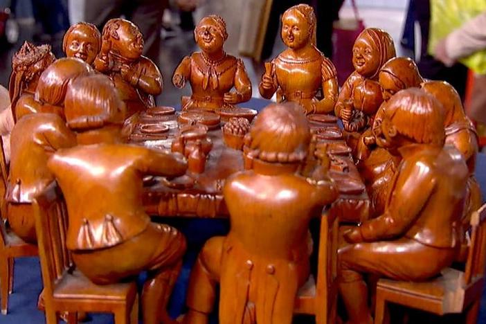 Appraisal: Swedish Folk Art Wedding Party Carving, ca. 1826, from Anaheim Hour 3.