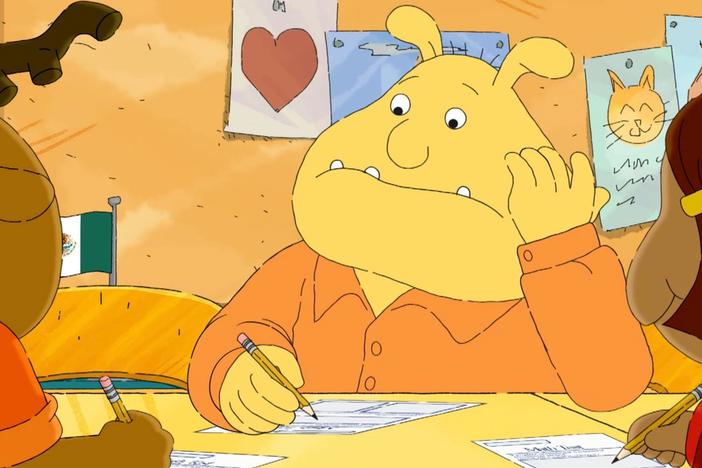 Binky imagines he's riding the meteor from Mr. Ratburn's math test!