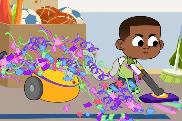 Luke jumps into action when the arts and crafts mess test gets too messy.
