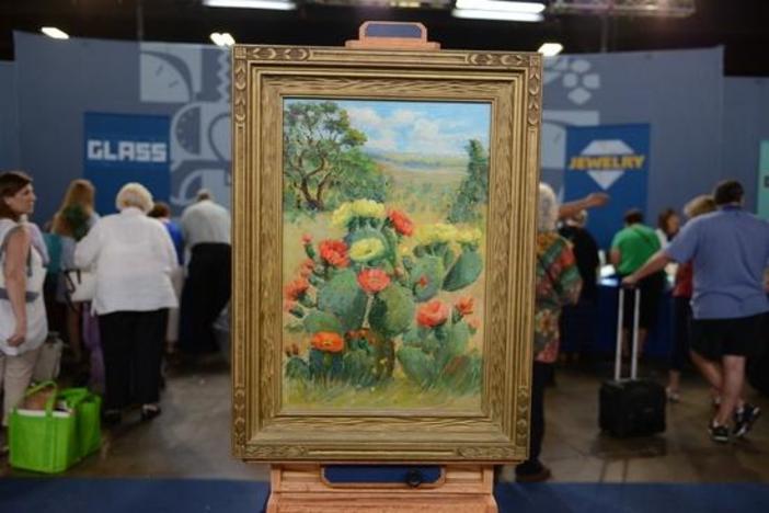 Appraisal: 1937 Eloise Polk McGill "Flowering Cactus" Oil, from Fort Worth Hour 1.