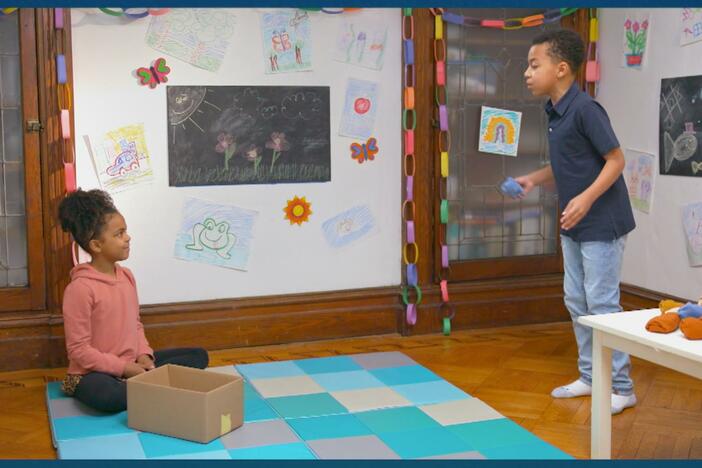Children create a toss game.