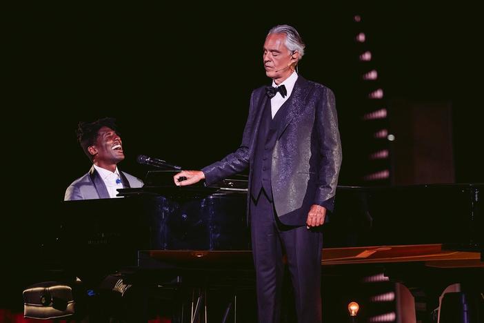 Jon Batiste and Andrea Bocelli perform "Amazing Grace" in this celebration of Bocelli.