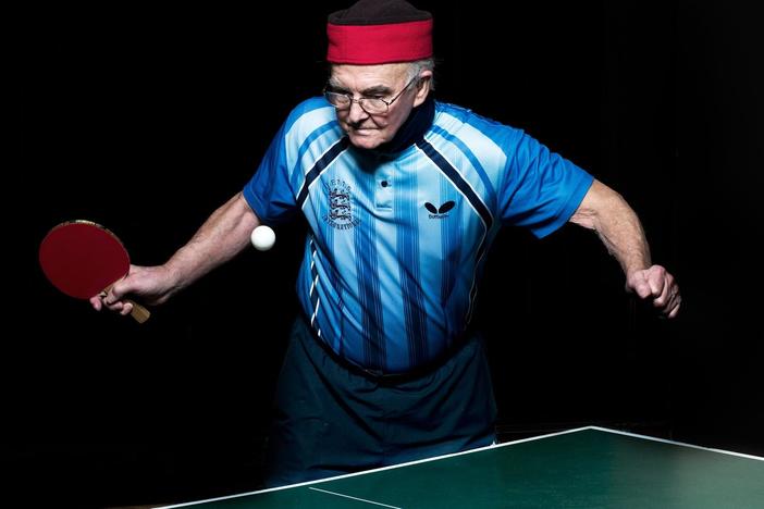 Eight players between them compete in the Over 80 World Table Tennis Championships.