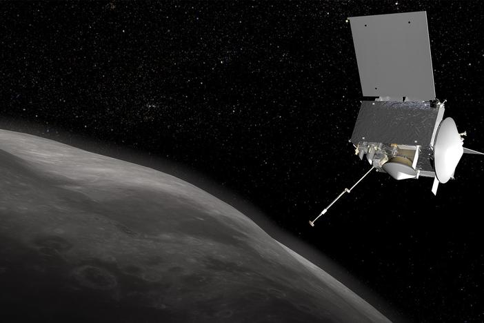 Spacecraft OSIRIS-REx attempts to grab a piece of an asteroid to bring it back to Earth.