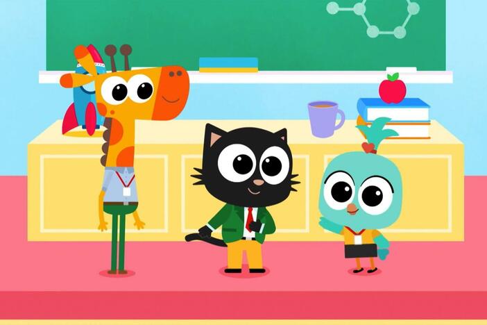 Milo and his pals are happy to step in to teach Miss Stern’s evening class.