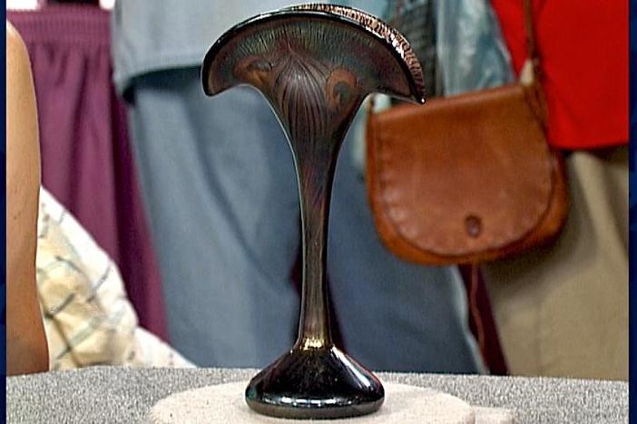 Appraisal: Tiffany-Style Fan Vase, from Vintage Baltimore.