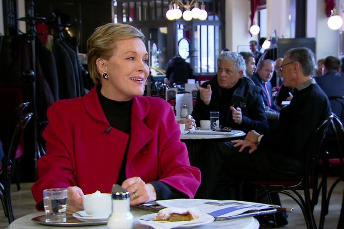 Andrews takes a coffee break from hosting From Vienna: The New Year's Celebration 2015.