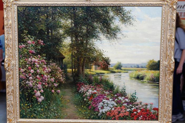 Appraisal: Early 20th-Century Louis Aston Knight Oil Painting, from Boise Hour 2.