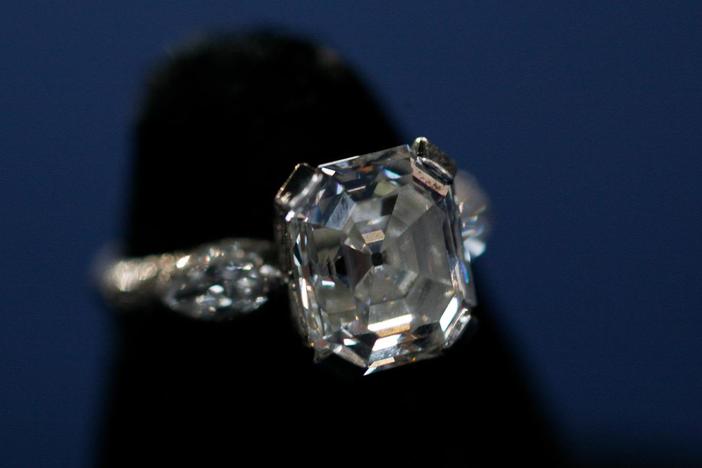 Appraisal: Asscher-cut Diamond Ring, ca. 1915