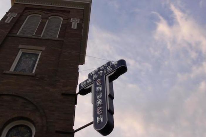 The student freedom riders attend a concert in the 16th Street Baptist Church.