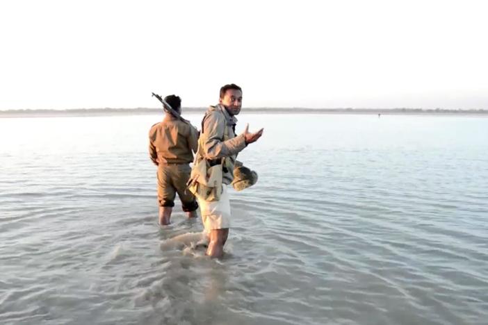 Go behind the scenes see the crew get stuck in the mud where there are tigers lurking. 