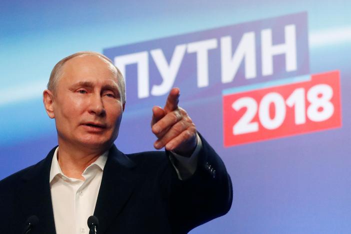 His main challenger, opposition leader Alexei Navalny, was barred from running.