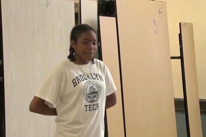 Rochelle auditions for the school step team.