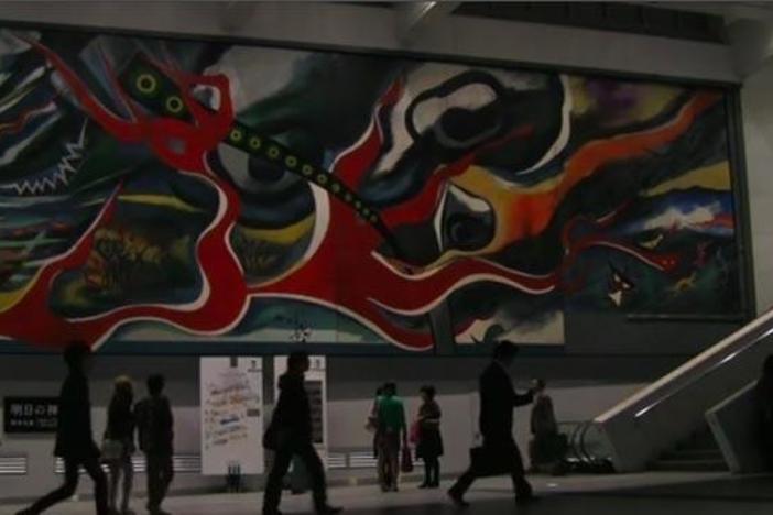 Video of a rogue art installation produced by the Japanese art collective ChimPom.