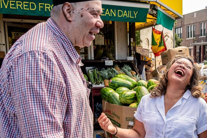 At a Caribbean grocery in Brooklyn, the "island vibe" infuses the spirit of the neighborhood.